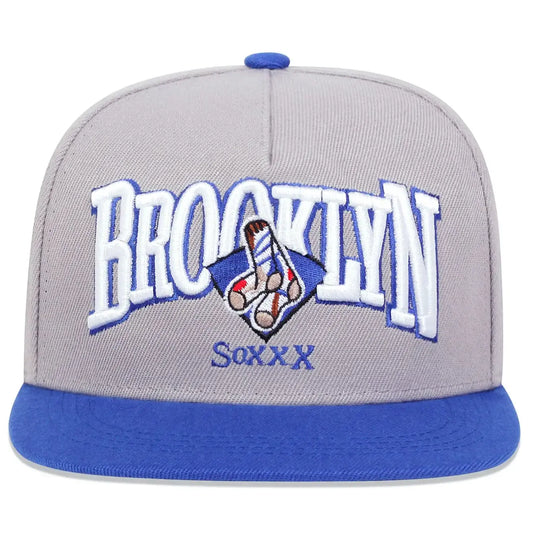 Brooklyn Soxxx Snapback Cap - Embroidered Logo Accent For Casual Streetwear And Style