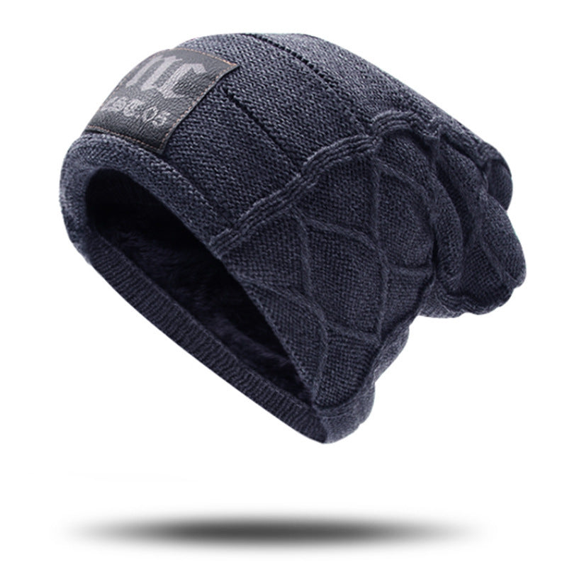 Winter Double Layer Fleece Thickened Men's Wool Knitted Hat - Urban Caps