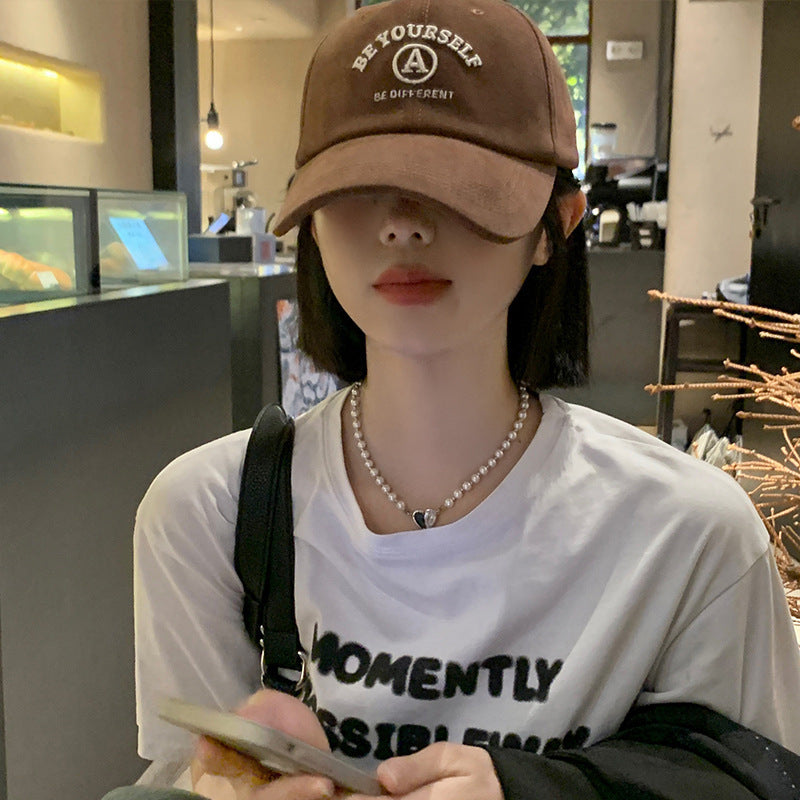 Baseball Cap Female Embroidered Couple Face - Urban Caps