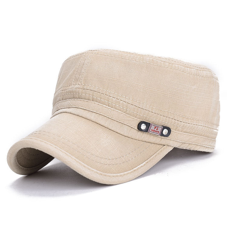 Washed Cotton Flat Top Cap – Distressed Twill Sun Hat | Adjustable Fit - Urban Caps