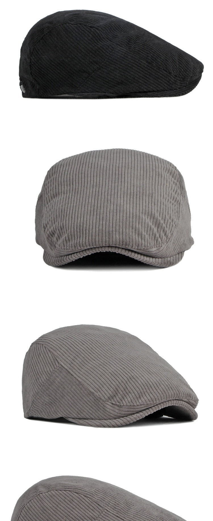 Kids Corduroy Retro Beret – Adjustable Flat Top Cap - Urban Caps