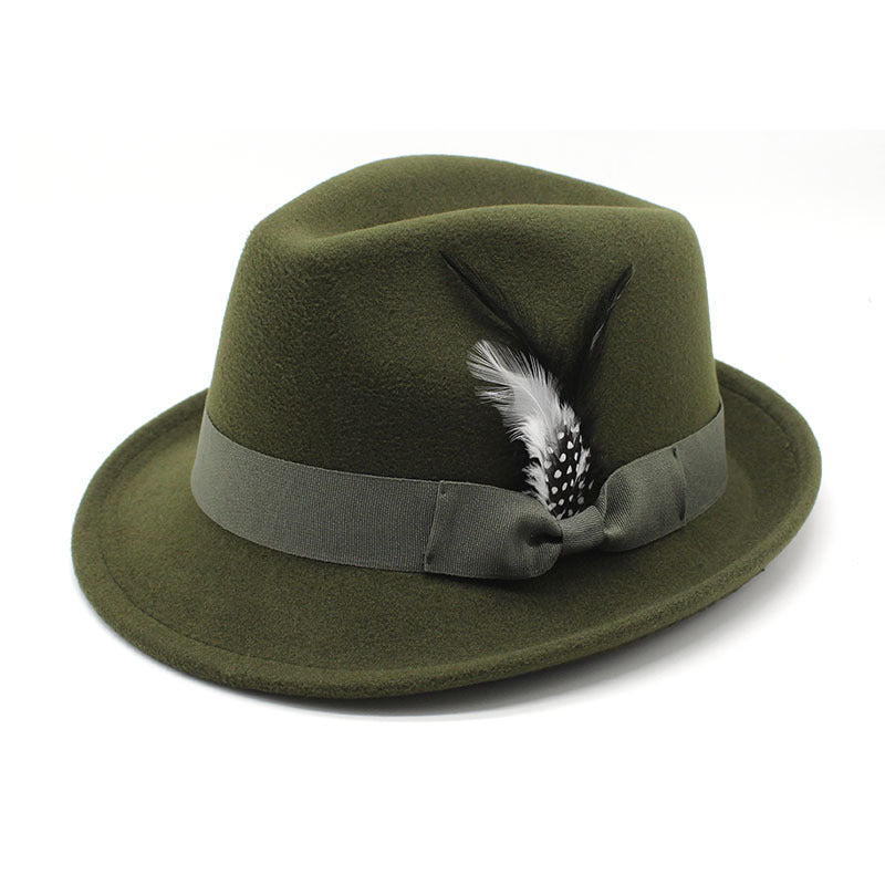 Men's Billycock Feather Fur Felt Hat - Urban Caps