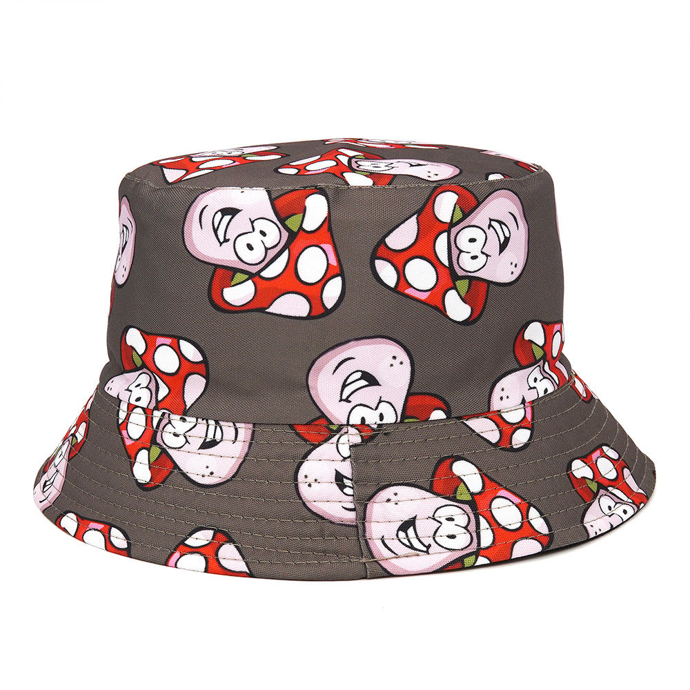 Bucket Cartoon Mushroom Double-sided Wear Bucket Hat - Urban Caps
