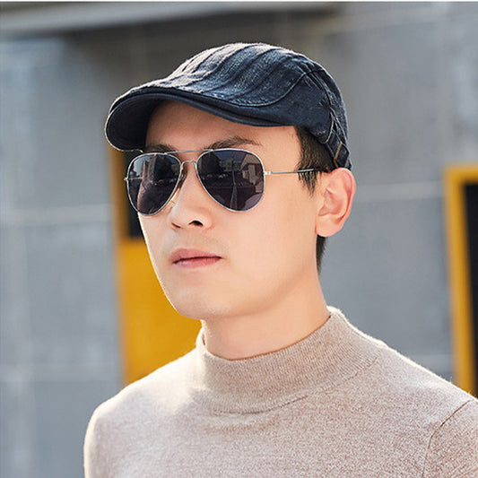 Men's Denim Casual Beret Pure Cotton - Urban Caps