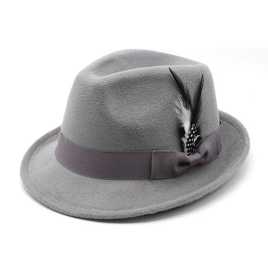Men's Billycock Feather Fur Felt Hat - Urban Caps