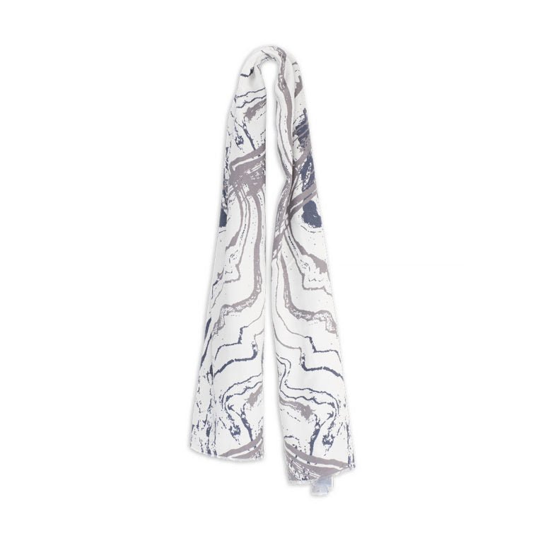 Crewe Marble Pattern Wide Dacron Scarf - Urban Caps