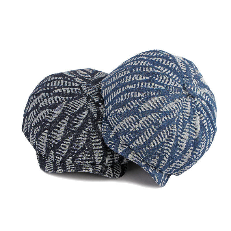 Men's Fashion Wash Denim Beret - Urban Caps