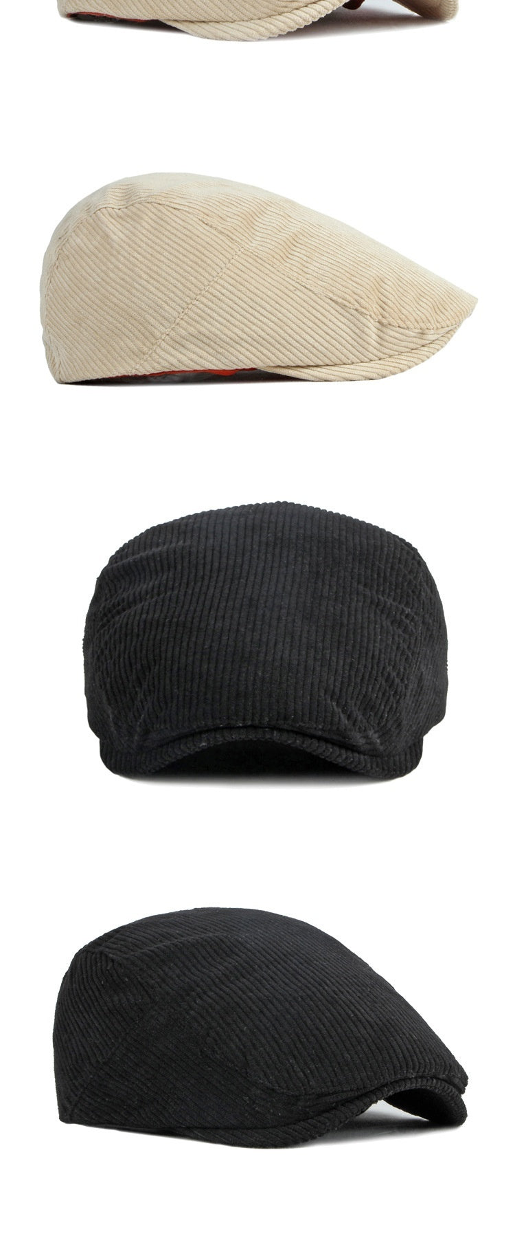 Kids Corduroy Retro Beret – Adjustable Flat Top Cap - Urban Caps