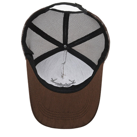 Deer Head Rear Mesh Tall Crown Baseball Cap Men's Summer Breathable - Urban Caps