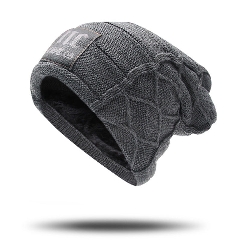 Winter Double Layer Fleece Thickened Men's Wool Knitted Hat - Urban Caps