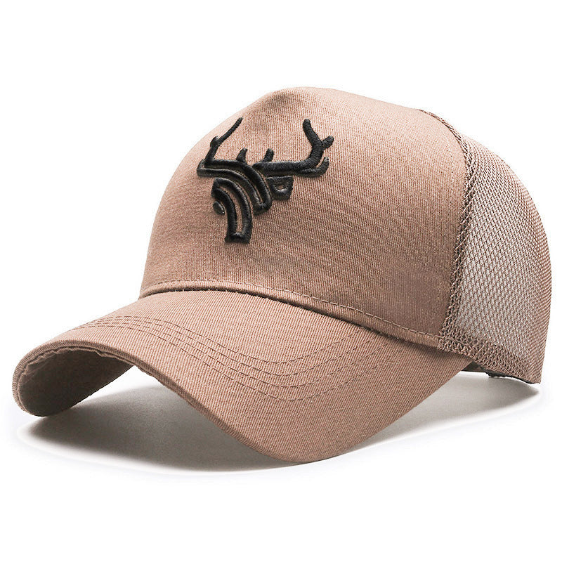 Deer Head Rear Mesh Tall Crown Baseball Cap Men's Summer Breathable - Urban Caps