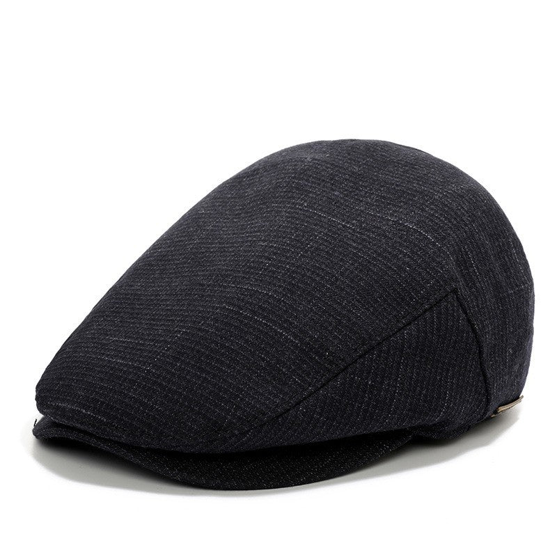 Retro Men’s Duckbill Cap – Adjustable Flat Beret for Spring, Autumn & Winter