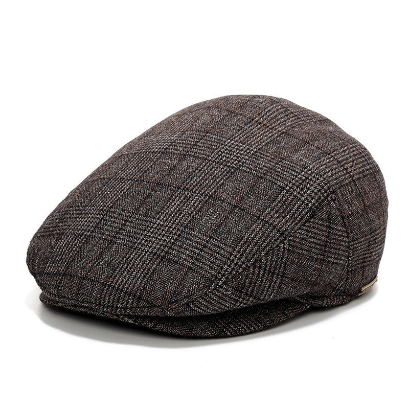 Retro Men’s Duckbill Cap – Adjustable Flat Beret for Spring, Autumn & Winter