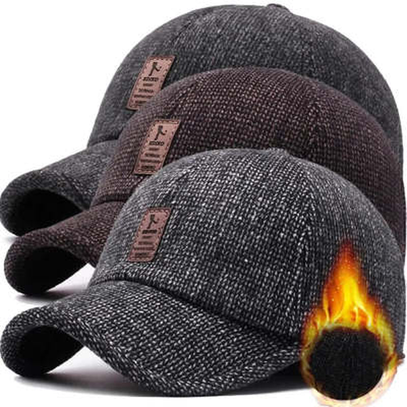 Men'S Middle-Aged and Elderly Woolen Baseball Caps
