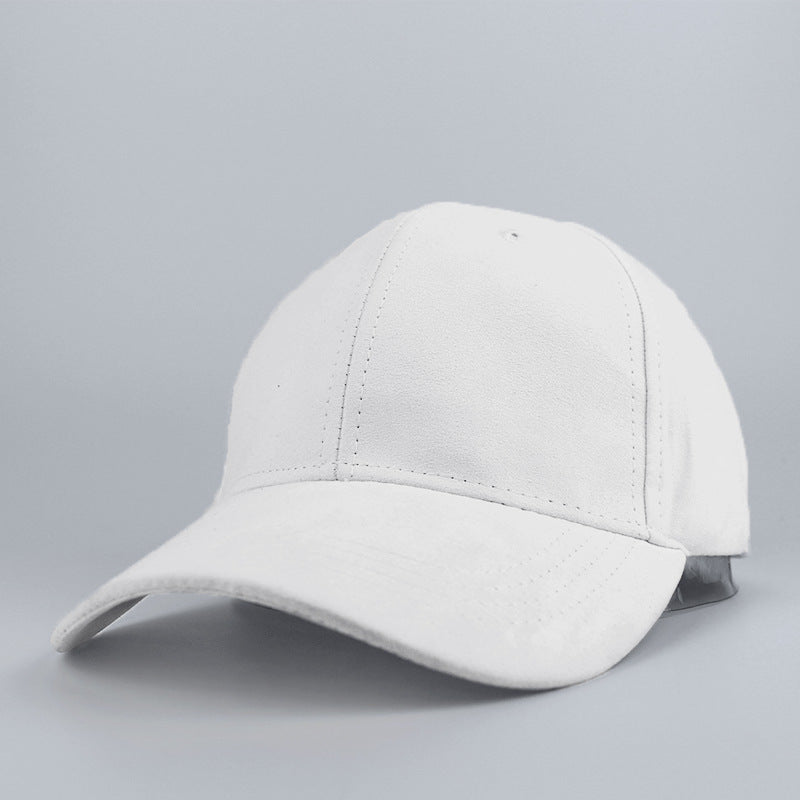 Suede Baseball Hat Solid Color Peaked Hat Black Brown Summer Sun Hat - Urban Caps