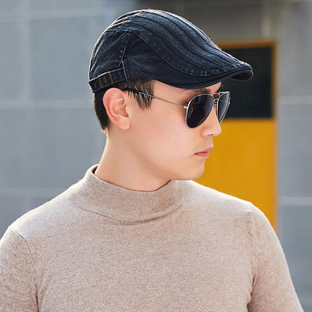 Men's Denim Casual Beret Pure Cotton - Urban Caps