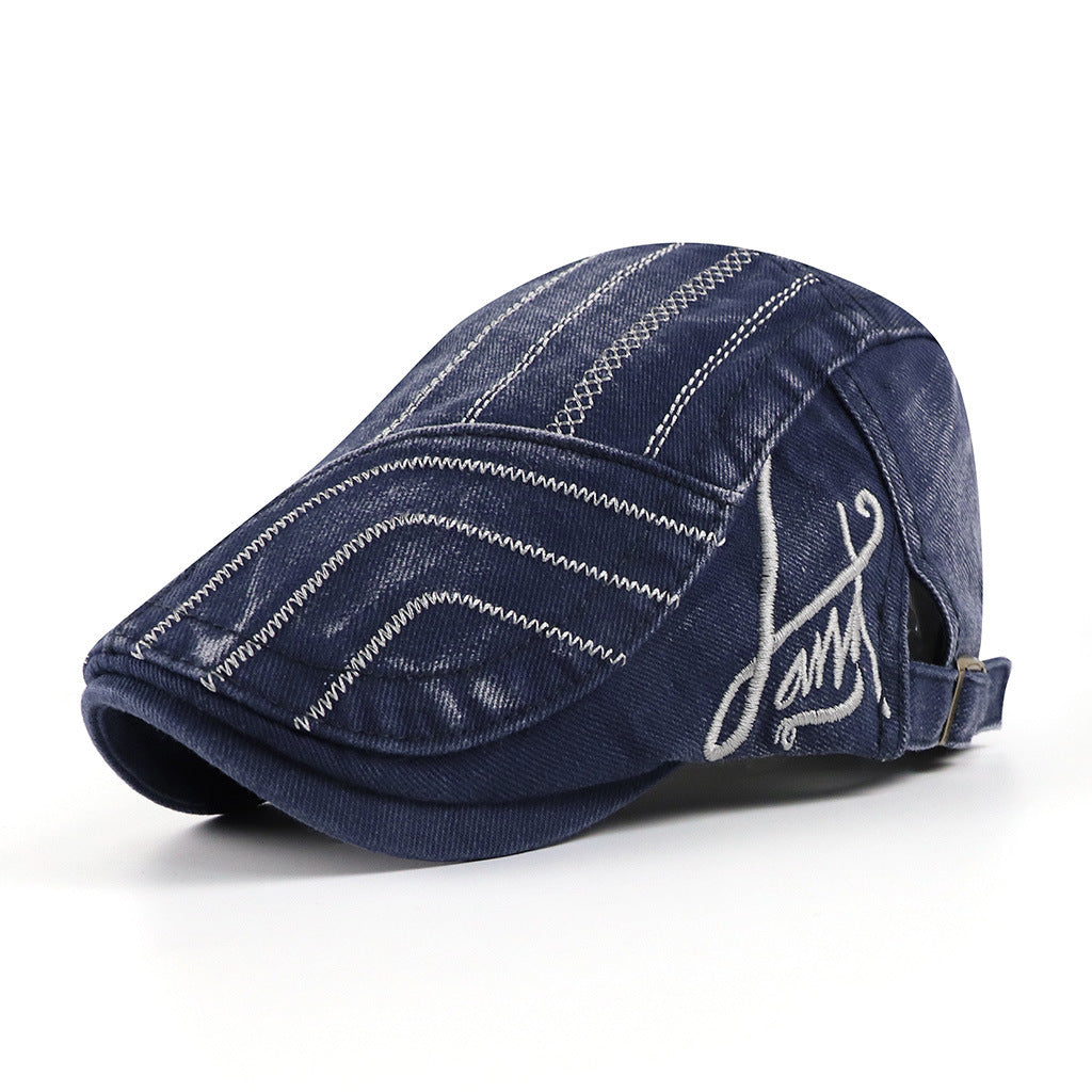 Washed Cotton Vintage Beret – Adjustable Duckbill Cap - Urban Caps