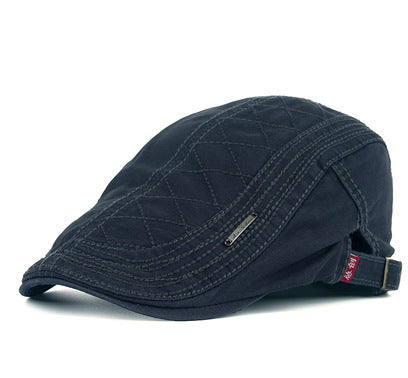 Cotton Embroidered Peaked Beret – Casual Denim Style - Urban Caps