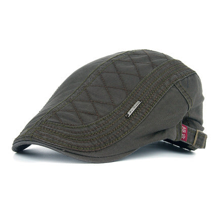 Cotton Embroidered Peaked Beret – Casual Denim Style - Urban Caps