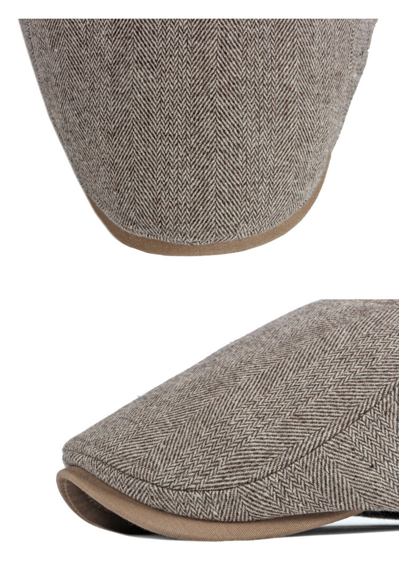 Unisex Retro Stripe Beret – Cotton Adjustable Cap | Literary Minimalist Style - Urban Caps