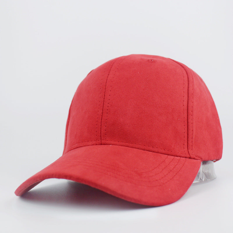 Suede Baseball Hat Solid Color Peaked Hat Black Brown Summer Sun Hat - Urban Caps