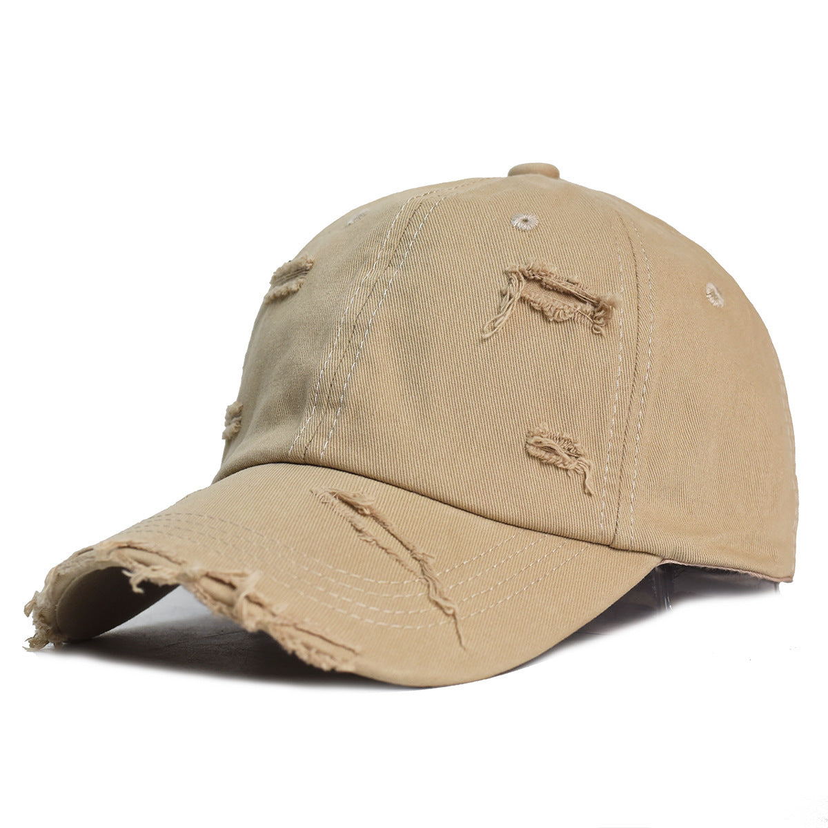 Ripped Cotton Worn Looking Washed-Out Cotton Baseball Cap