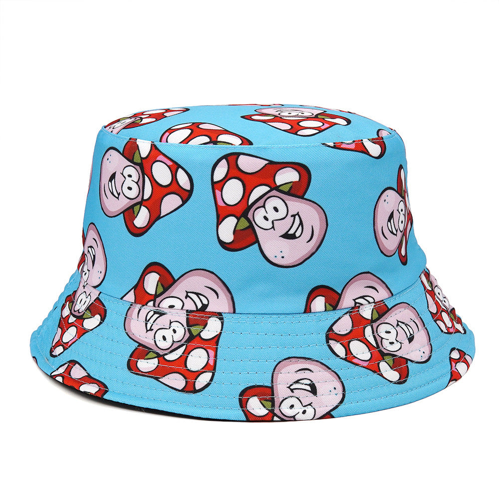Bucket Cartoon Mushroom Double-sided Wear Bucket Hat - Urban Caps