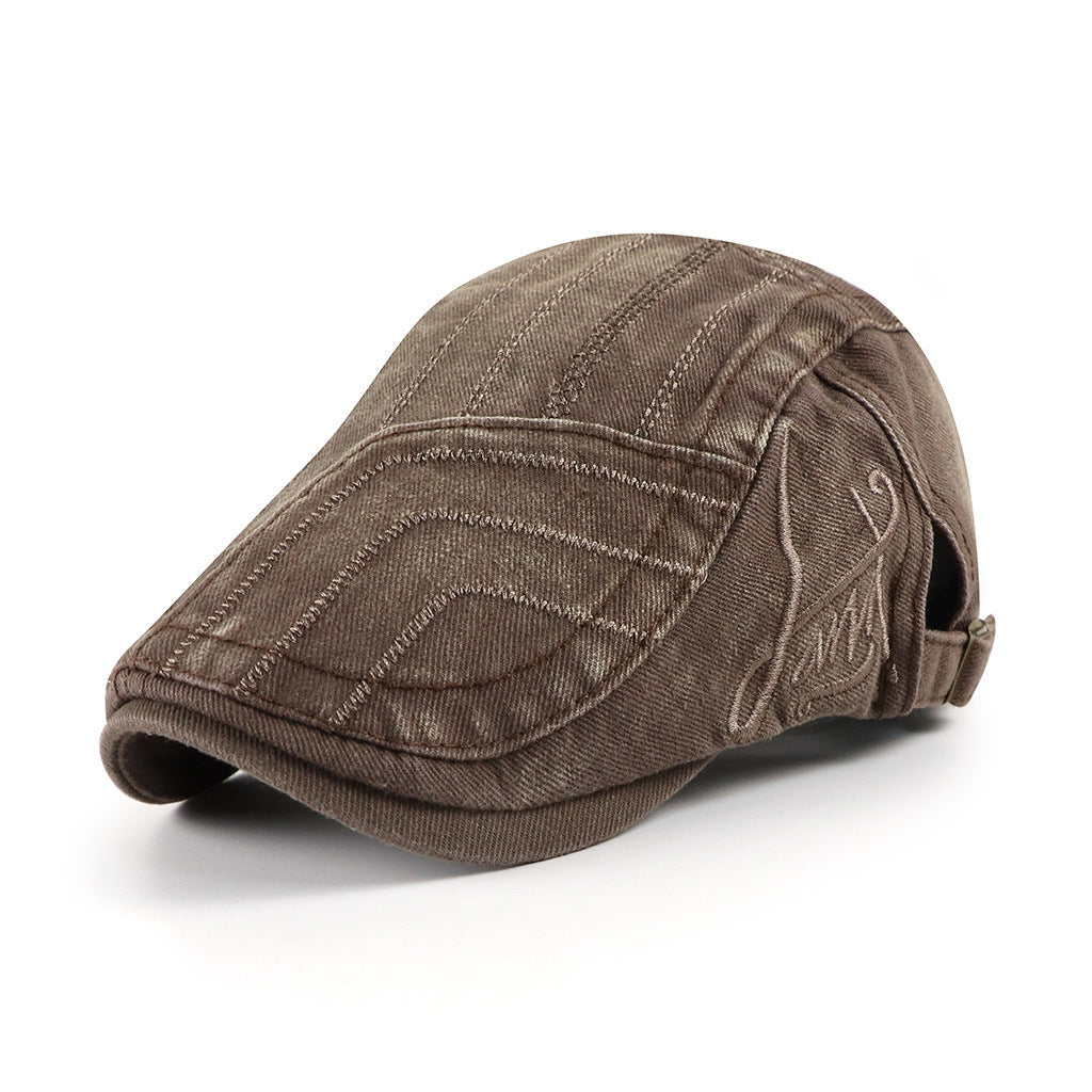 Washed Cotton Vintage Beret – Adjustable Duckbill Cap - Urban Caps