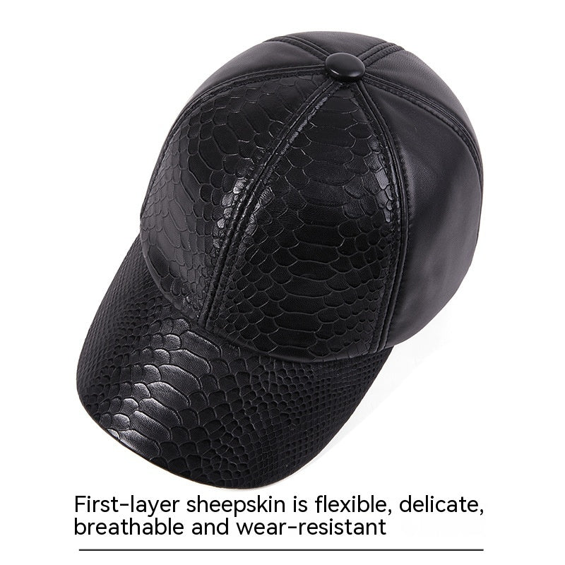 Autumn and Winter High-End Leisure Leather Hat