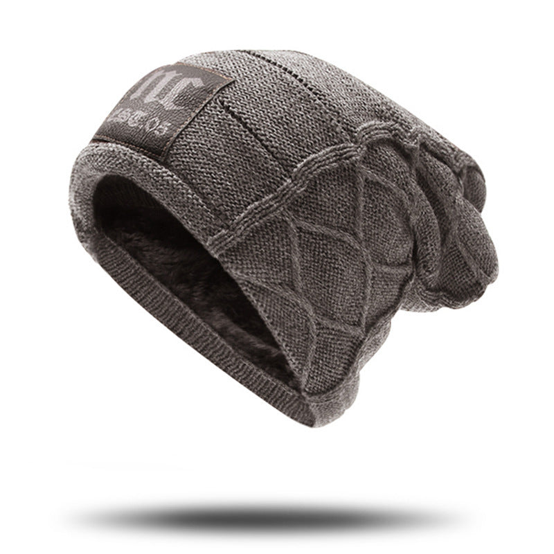 Winter Double Layer Fleece Thickened Men's Wool Knitted Hat - Urban Caps