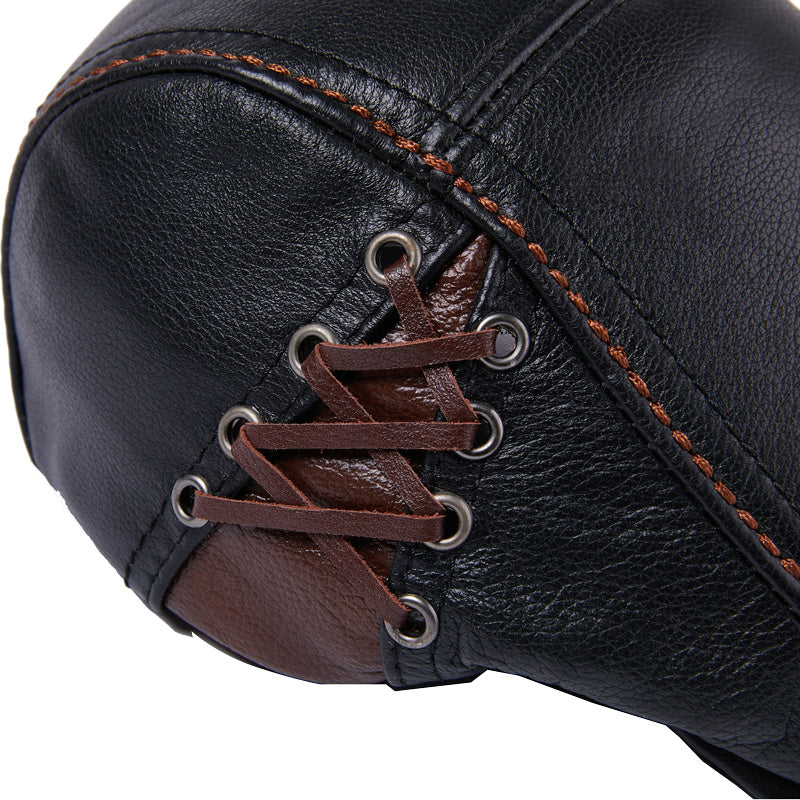 Men's Cowhide Beret Leather Hat - Urban Caps