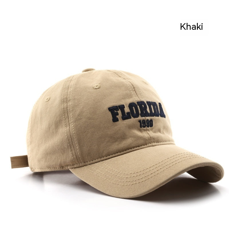 Men's And Women's Fashion Retro Washed Cotton Letter Embroidered Sun Hat - Urban Caps