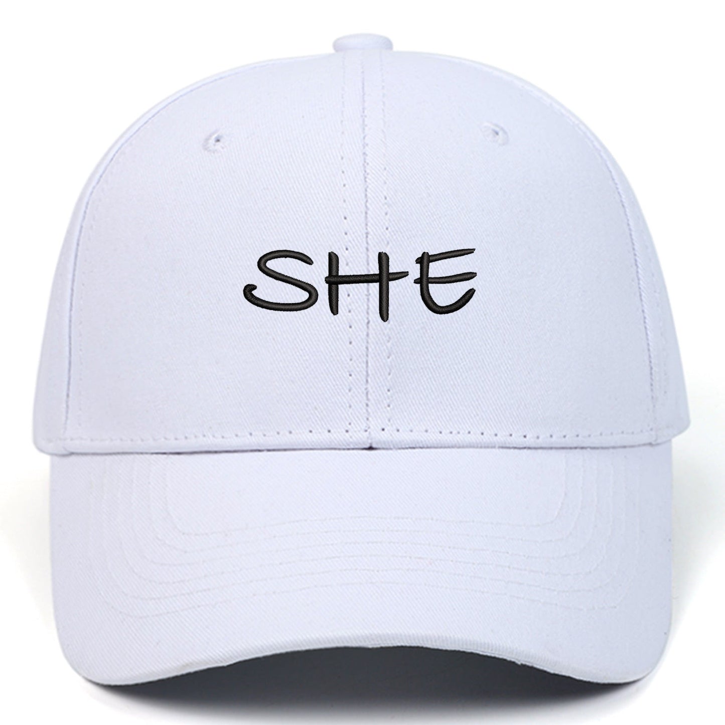 HE SHE Letter Embroidered Sun Hat Fashion Outdoor - Urban Caps