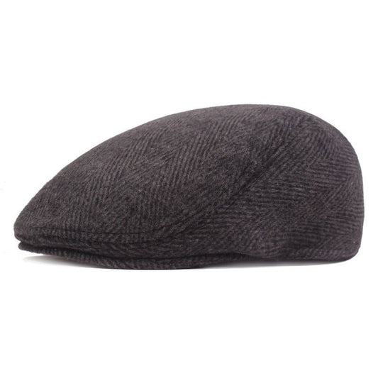 Herringbone Beret, Simple Cap For Men And Women, Autumn And Winter Hat, Old Man Hat - Urban Caps