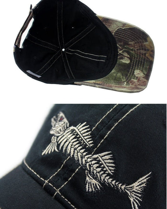 Hip - hop fishbone embroidered baseball cap - Urban Caps