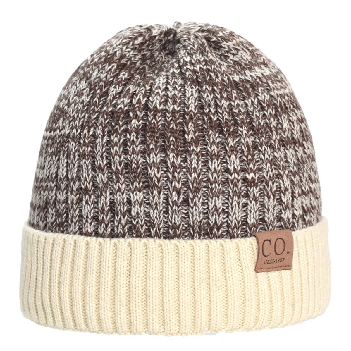 leece - Lined Colorblock Beanie – Warm Padded Winter Knit Hat - Urban Caps