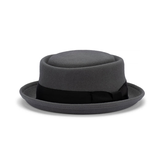 Leroy – Australian Wool Felt Pork Pie Hat with Circle Crease Crown and Petersham Band - Urban Caps