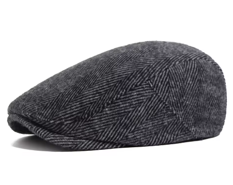 Textured Cotton Cheesecutter Cap – Unisex Autumn & Winter Flat Cap (Adjustable Fit)