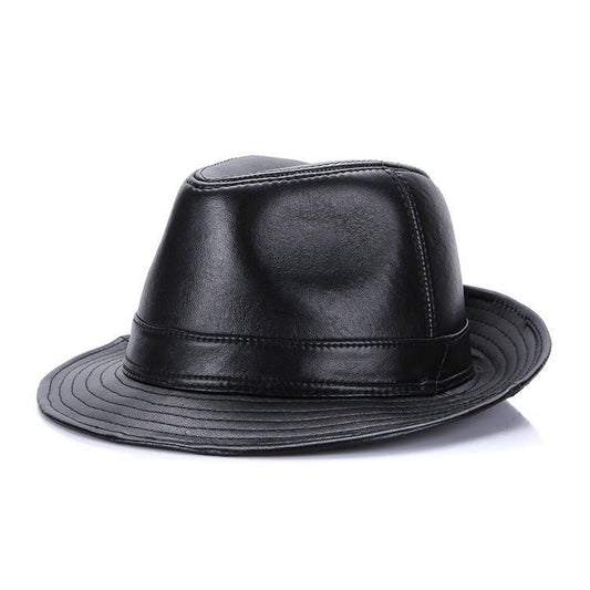 Men's Fashion Casual Authentic Leather Sheepskin Top Hat - Urban Caps