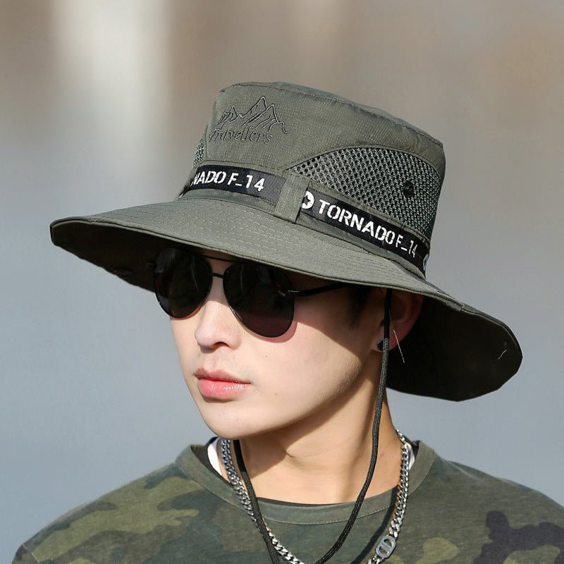 Mountaineering Fishing Sunscreen Travel Breathable Large Eave Visor Hat For Men - Urban Caps