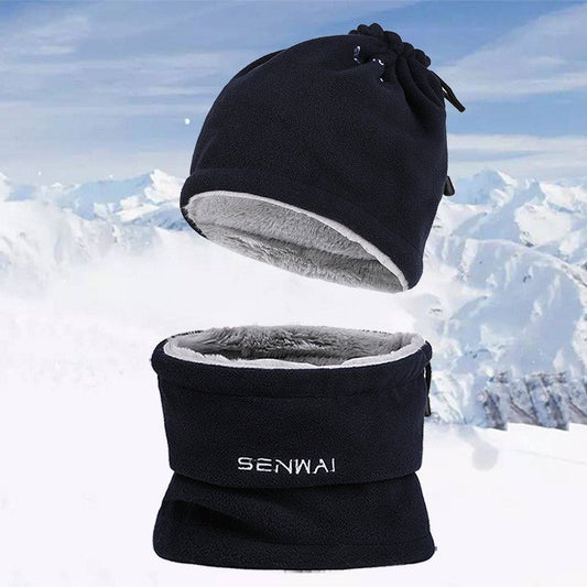 Outdoor Plush Thermal Beanie – Windproof Wool Hat with Neck Cover for Cold Weather - Urban Caps