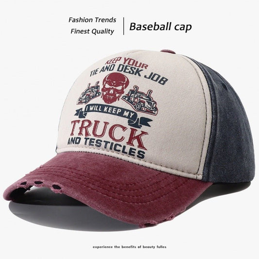 Peaked Hard Top Summer Letter Printing Stylish Baseball Cap - Urban Caps