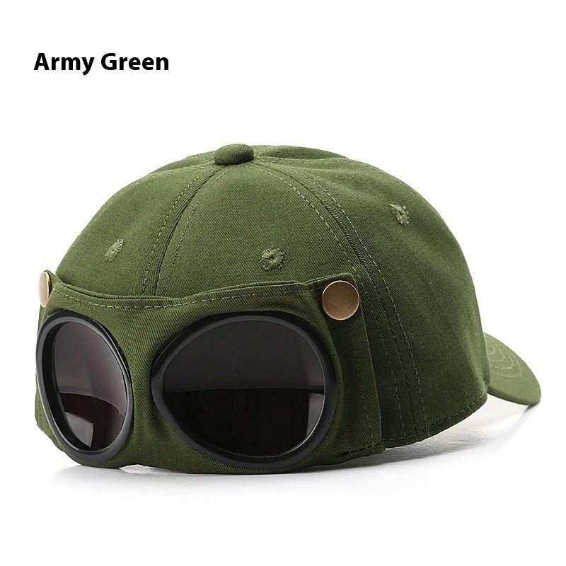 Pilot Hat Personalized Glasses Peaked Cap Male Sunglasses Sunshade Spring And Summer All - match - Urban Caps
