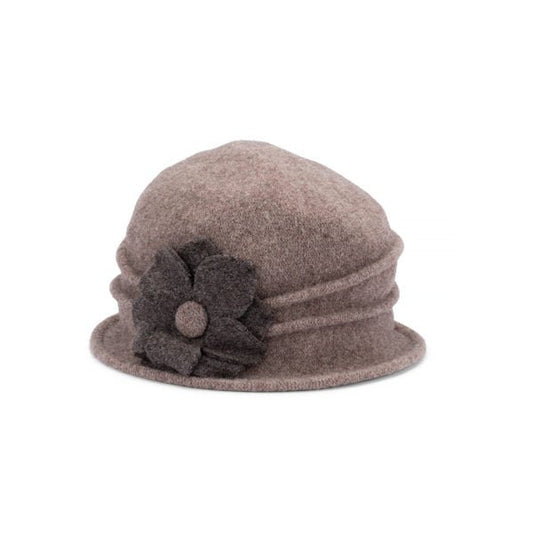 Ramsey Boiled Wool Pull - On Hat with Side Flower Detail - Urban Caps
