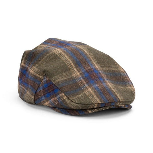 Roman – Wool Blend Flat Cap with Classic Check Pattern - Urban Caps