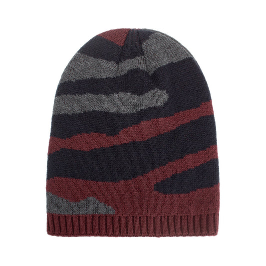 Striped Knit Beanie – Long Pullover Winter Hat with Tricolor Design - Urban Caps