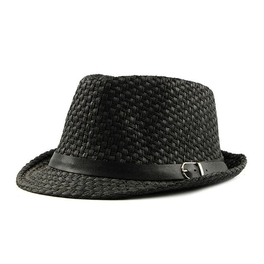 Summer Straw Trilby Hat - Lightweight Casual Sun Hat With Vegetable Fibre