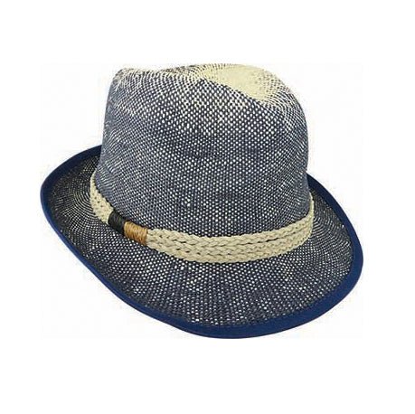 Woven Trilby Hat with Braided Suede Band - Urban Caps