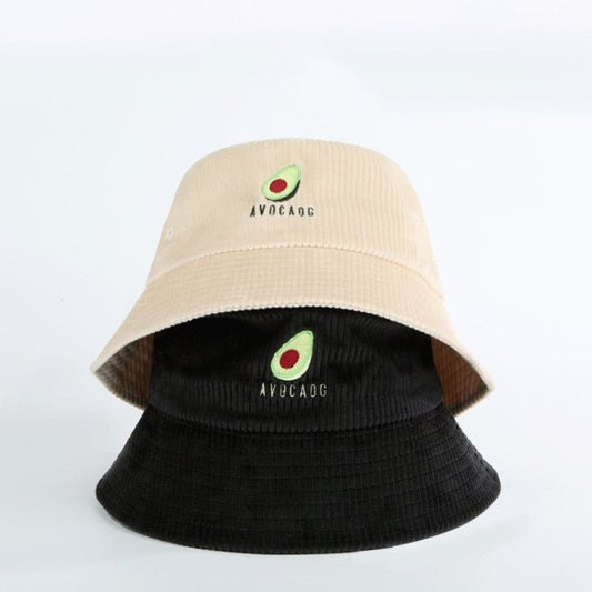 Avocado Embroidered Corduroy Cap Bucket Hat - Urban Caps