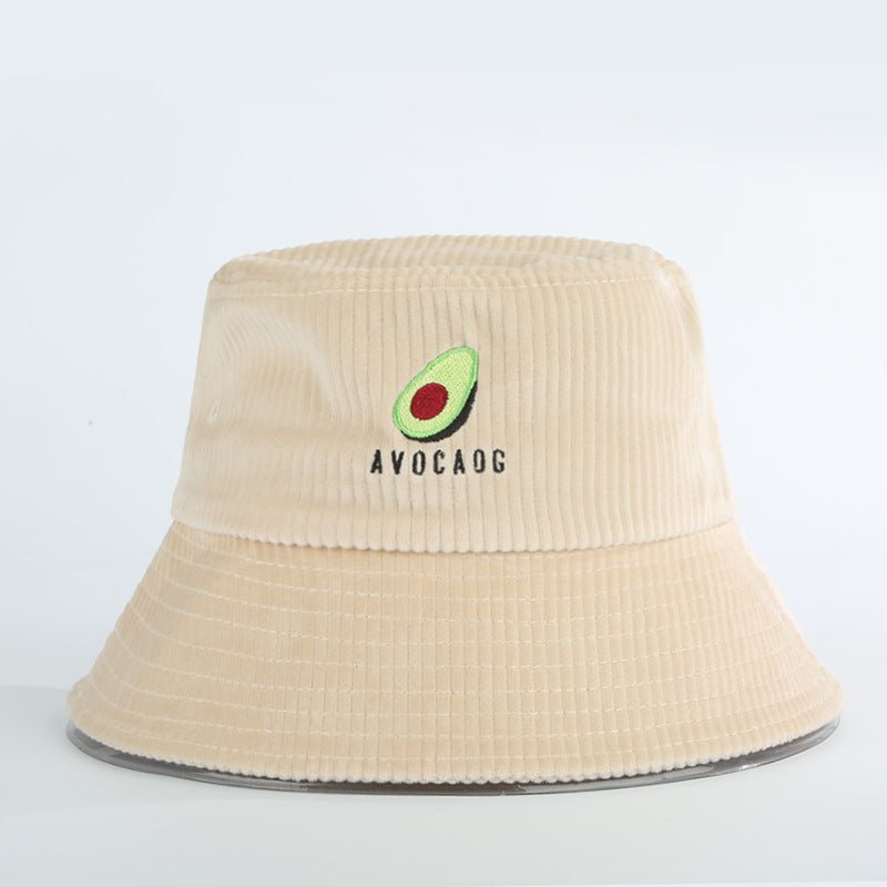 Avocado Embroidered Corduroy Cap Bucket Hat - Urban Caps
